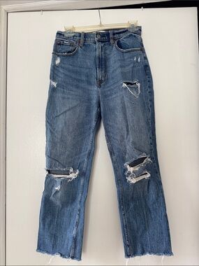 Abercrombie & Fitch Ankle Straight Ultra High Rise Curve Love Jeans